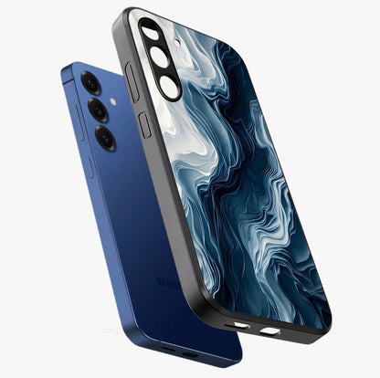 Ethereal Paper Marble Glass Case displayed in angled mockup highlighting elegant marble pattern with modern aesthetic style.
