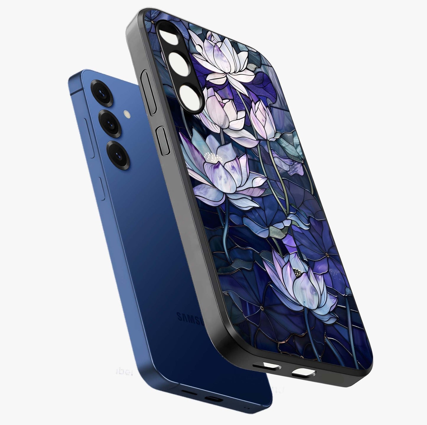 Gloss Petal Rush Glass Case displayed in angled mockup highlighting vibrant petal design with elegant floral aesthetic.