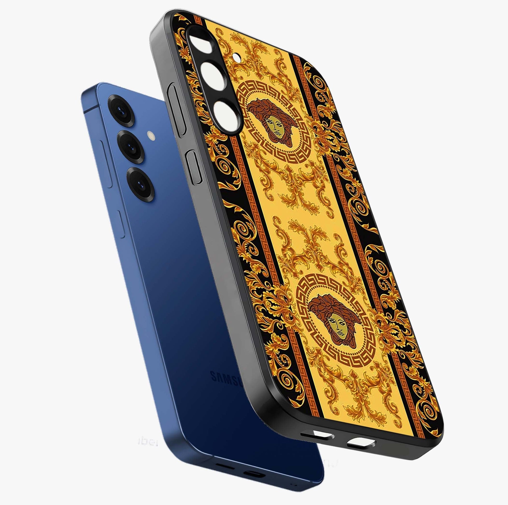 Golden Royal Heritage Glass Case displayed in angled mockup highlighting luxurious heritage design with golden aesthetic style.