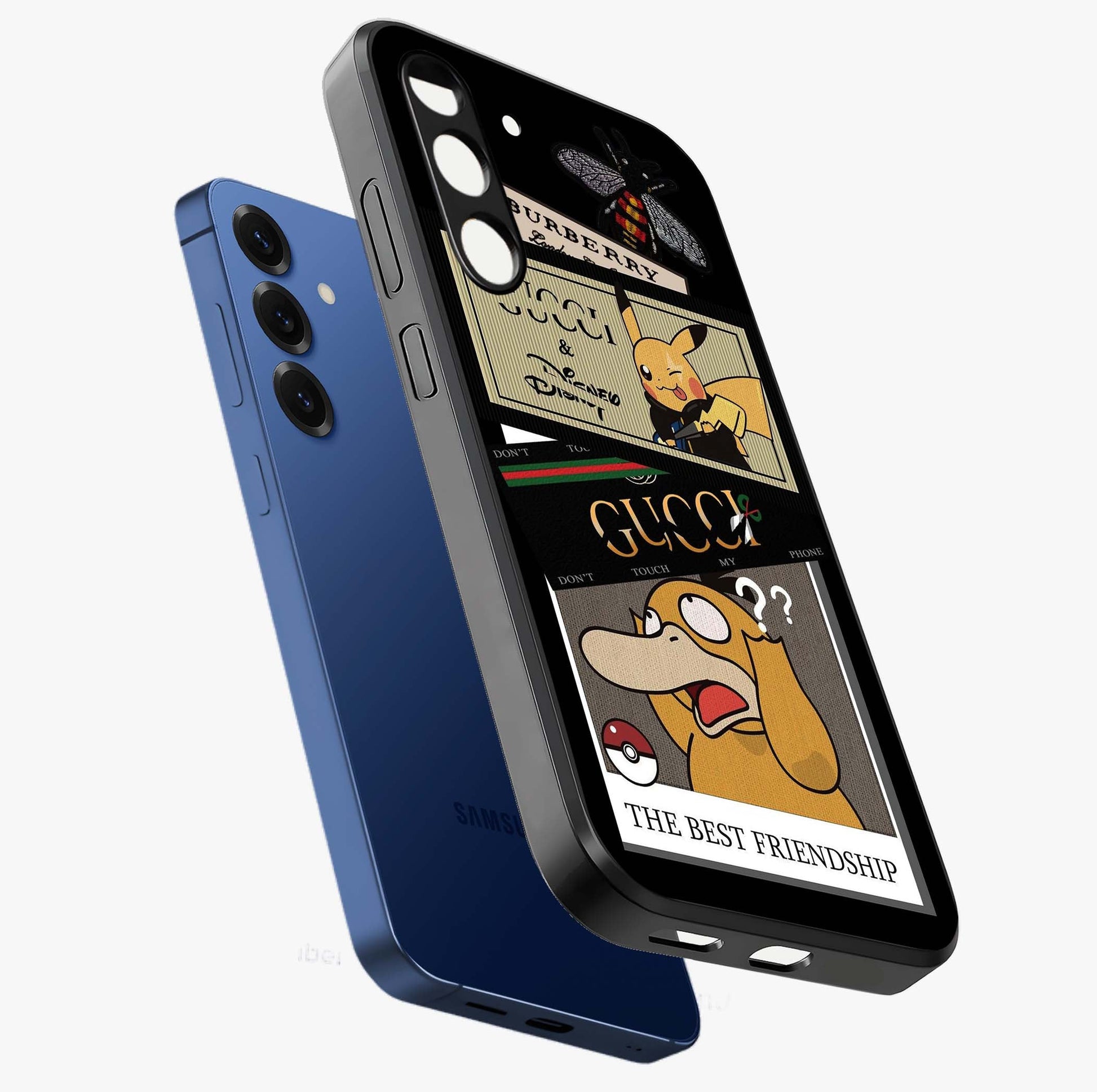 Gucci Play Mashup Glass Case displayed in angled mockup highlighting stylish fashion mashup design with bold aesthetic.