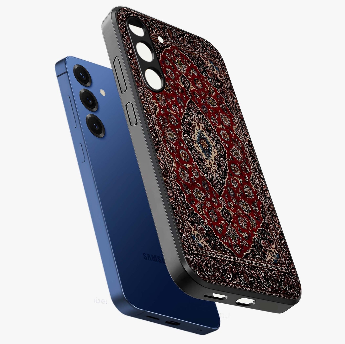Heritage Carpet Royale Glass Case displayed in angled mockup highlighting intricate royal carpet design with heritage aesthetic.
