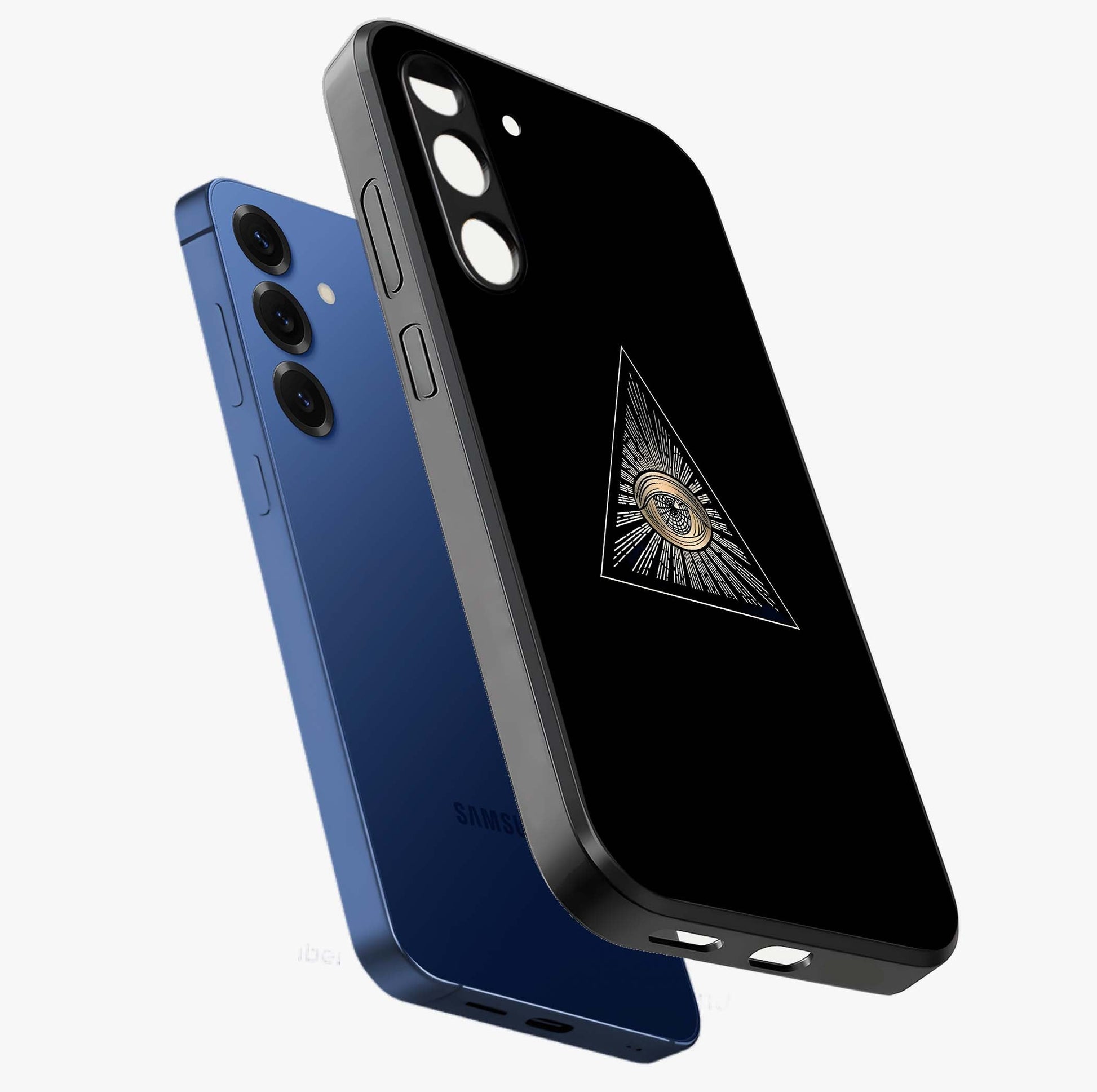 Illuminati Evil Glass Case displayed in angled mockup highlighting dark occult inspired design with bold aesthetic style.