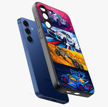 JDM Sports Car Glass Case displayed in angled mockup highlighting sleek Japanese racing car design with automotive aesthetic.