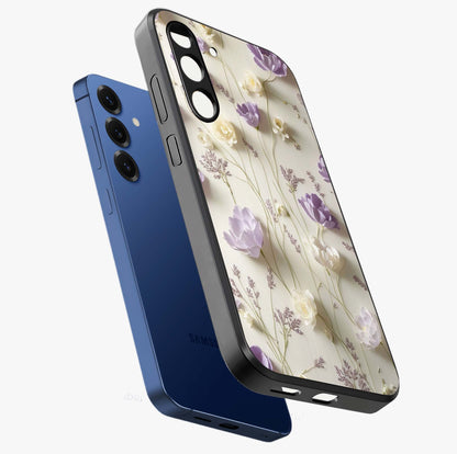 Lilac Breeze Harmony Glass Case displayed in angled mockup highlighting calm lilac breeze design with soothing aesthetic style.