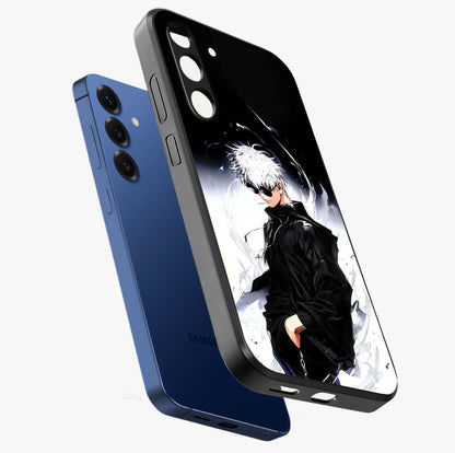 Limitless Shadow King Glass Case displayed in angled mockup highlighting dramatic dark hero design with intense aesthetic.