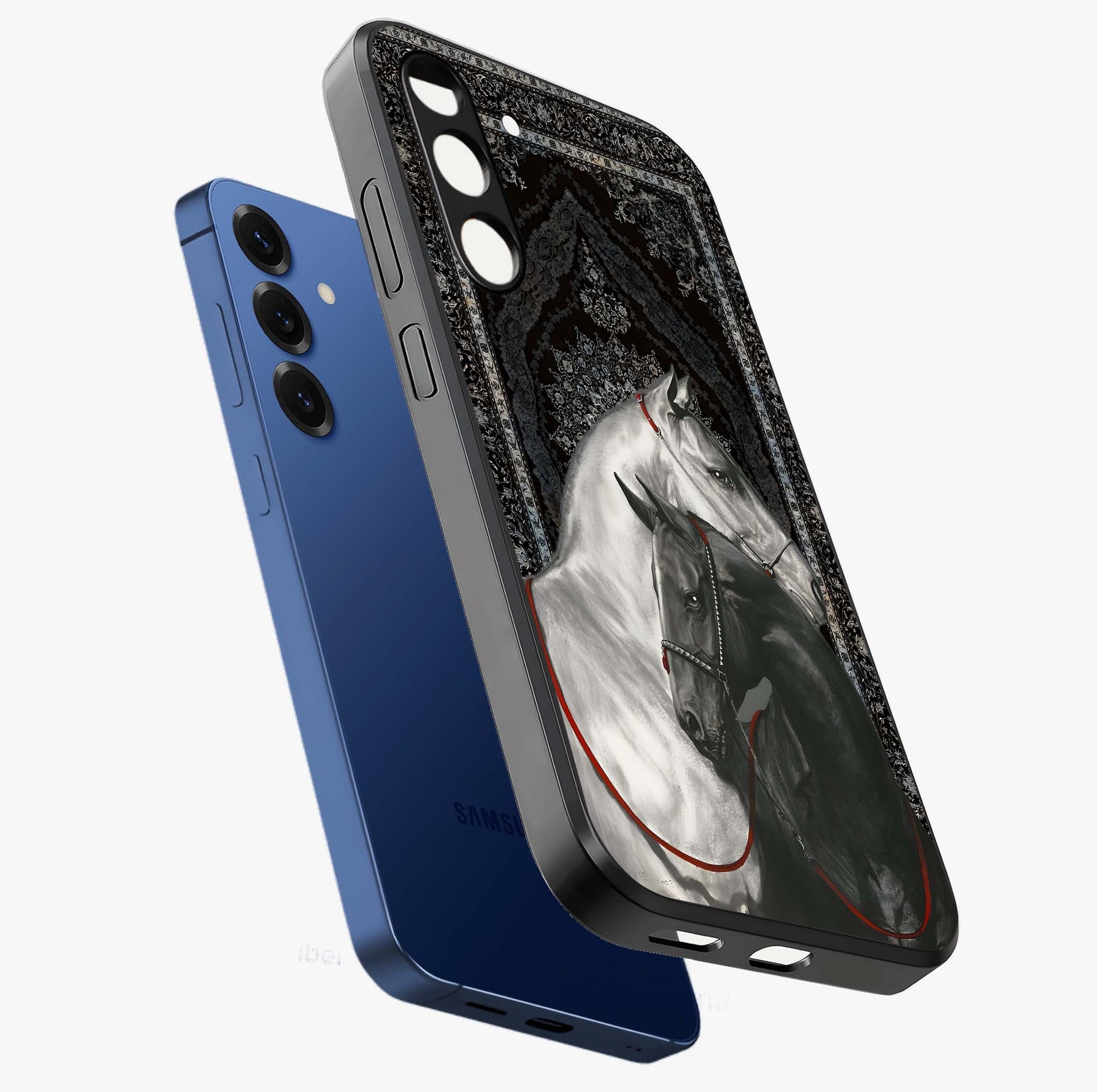 Majestic Ride Legacy Glass Case displayed in angled mockup highlighting sleek vehicle design with bold racing aesthetic.