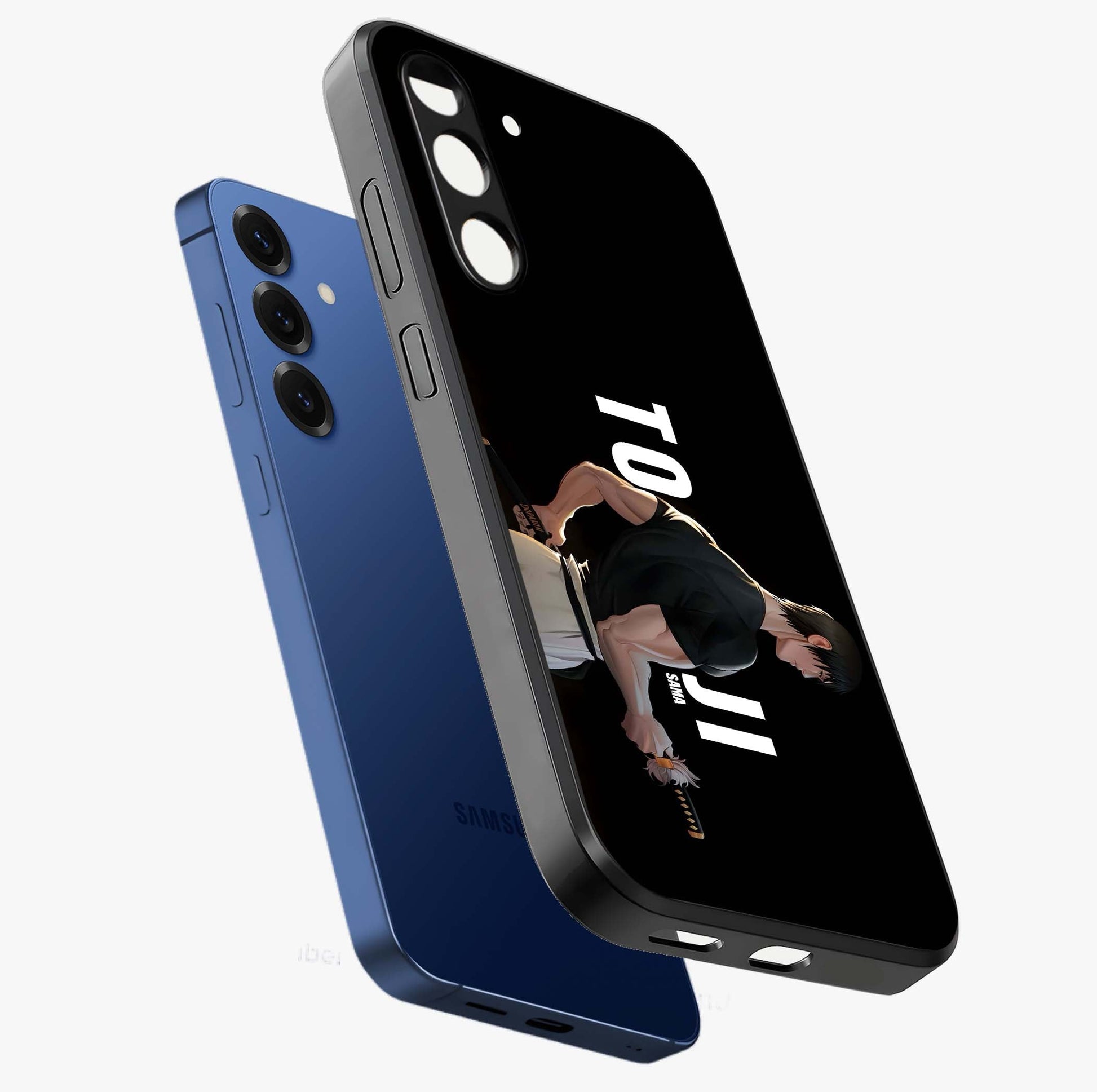 Midnight Blade Resolve Glass Case displayed in angled mockup highlighting powerful blade illustration with dramatic dark aesthetic.