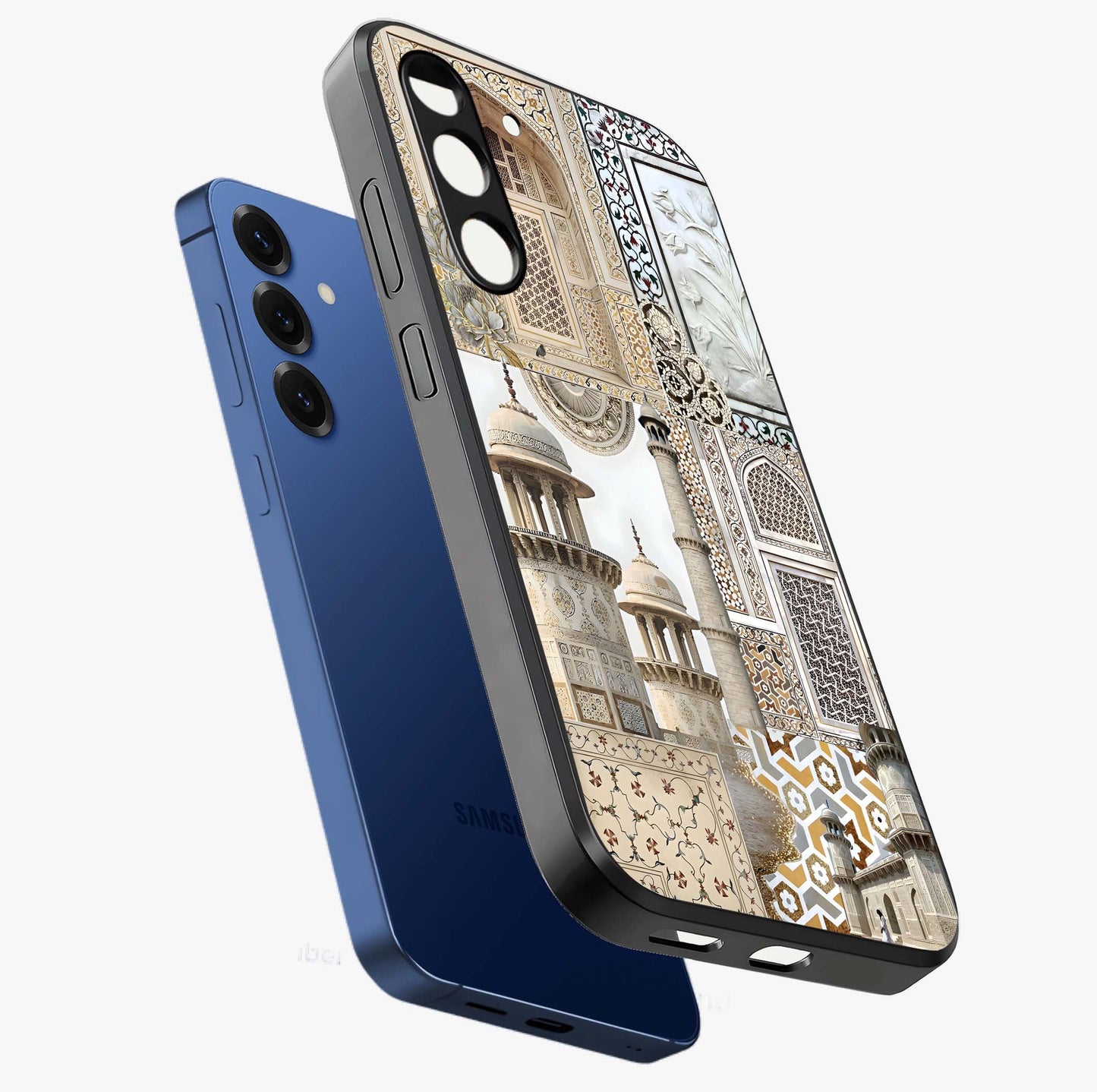 Mughal Marble Legacy Glass Case displayed in angled mockup highlighting elegant heritage marble artwork with royal aesthetic.