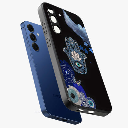 Mystic Hand Aura Glass Case displayed in angled mockup highlighting magical aura design with spiritual aesthetic style.