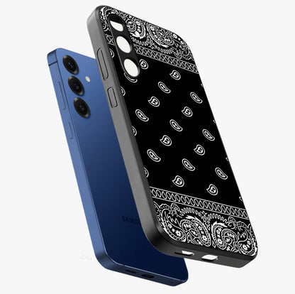 Retro Rebel Threads Glass Case displayed in angled mockup highlighting retro inspired graphic design with rebellious aesthetic.