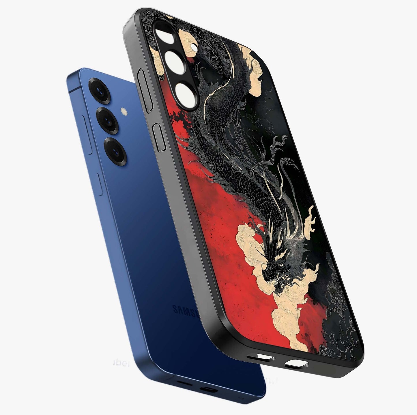 Shadow Dragon Fury Glass Case displayed in angled mockup highlighting powerful dragon illustration with dark fantasy aesthetic.
