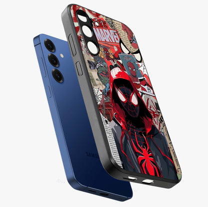 Spider Collage Street Glass Case displayed in angled mockup highlighting dynamic street style collage design with comic aesthetic.
