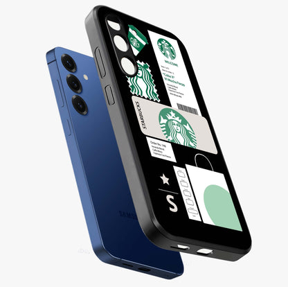 Starbucks Mocha Glass Case displayed in angled mockup highlighting stylish mocha themed design with cozy café aesthetic.