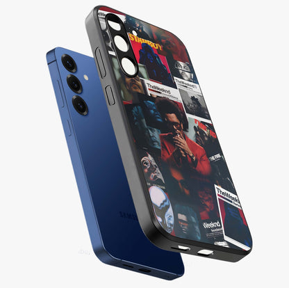 The Weeknd Glass Case displayed in angled mockup highlighting stylish pop culture inspired design with modern aesthetic.