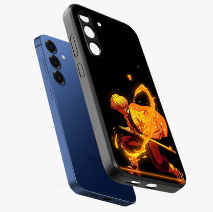 Thunder Flame Execution Glass Case displayed in angled mockup highlighting dramatic fire themed design with intense fantasy aesthetic.
