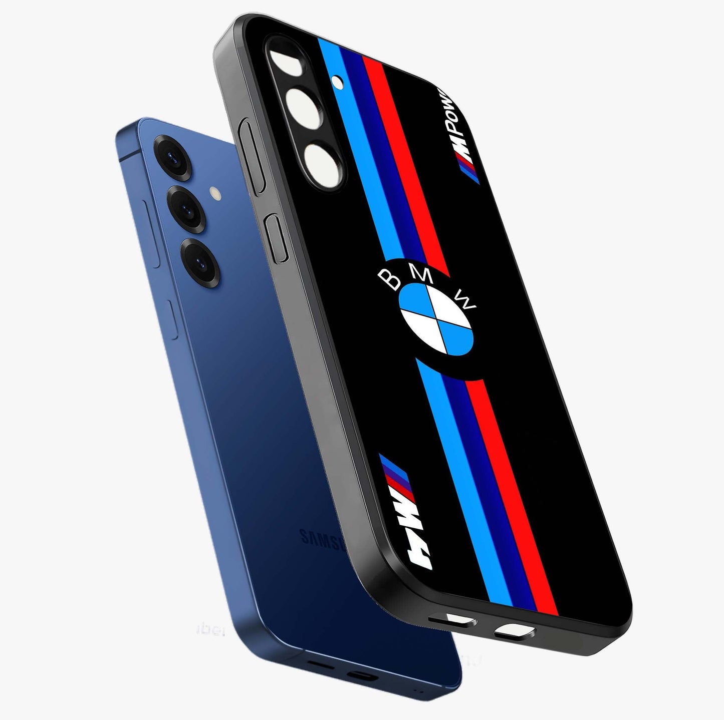 Turbo BMW Beast Glass Case displayed in angled mockup highlighting sleek racing car design with bold automotive aesthetic.
