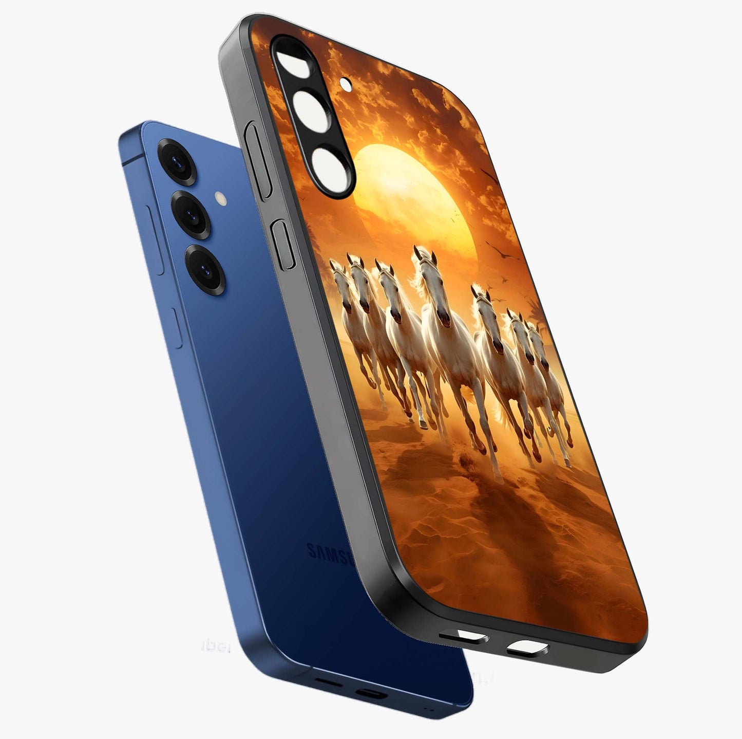 Wild Sunset Majesty Glass Case displayed in angled mockup highlighting vibrant sunset sky design with scenic aesthetic.