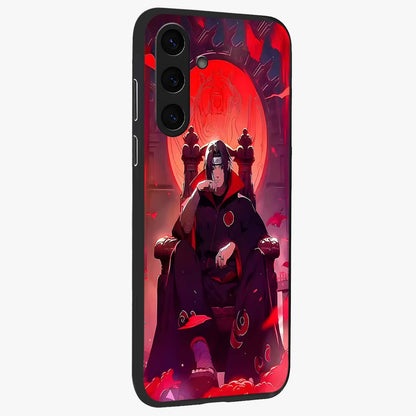Blood Moon Sovereign Glass Case upright view showcasing powerful moon inspired artwork with cosmic aesthetic style.