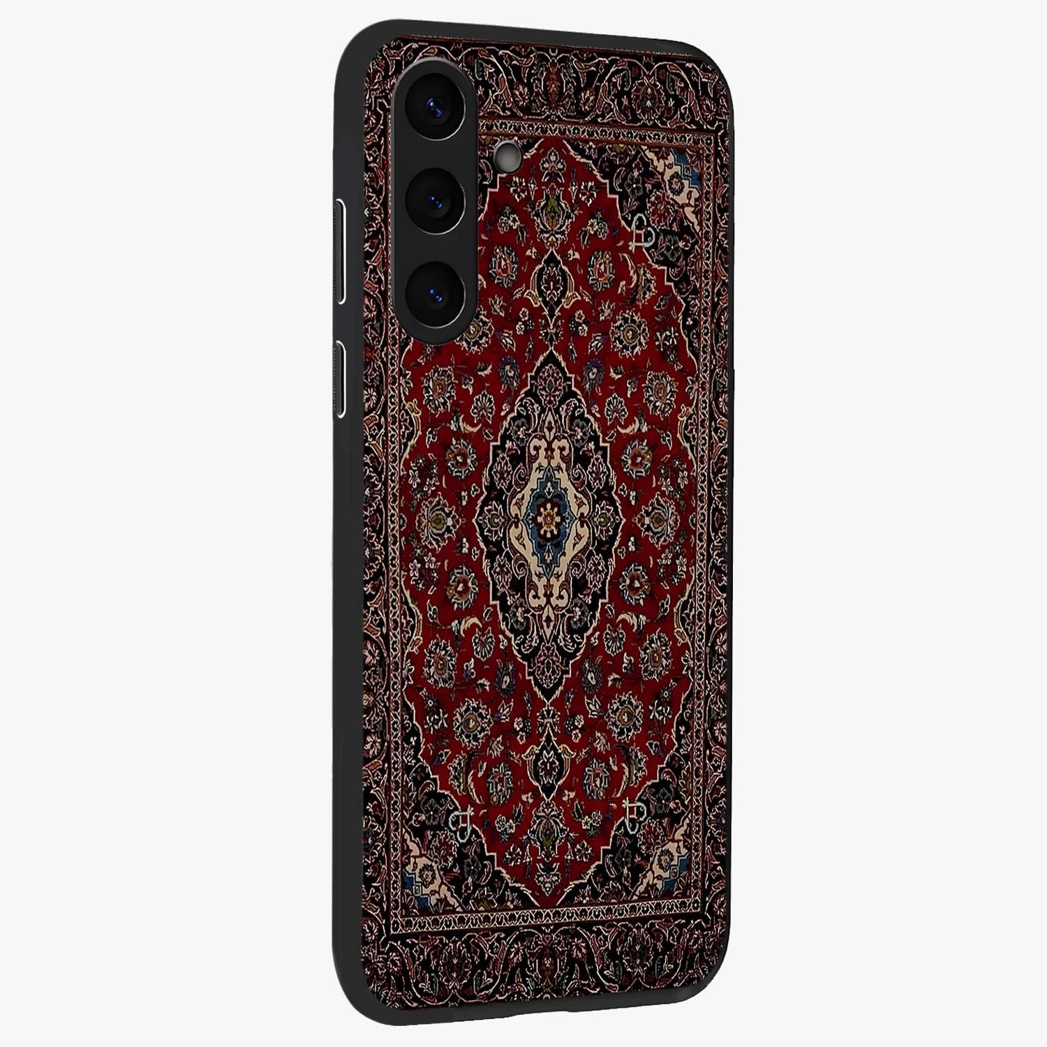 Heritage Carpet Royale Glass Case upright view showcasing detailed ornamental artwork with luxurious traditional theme.