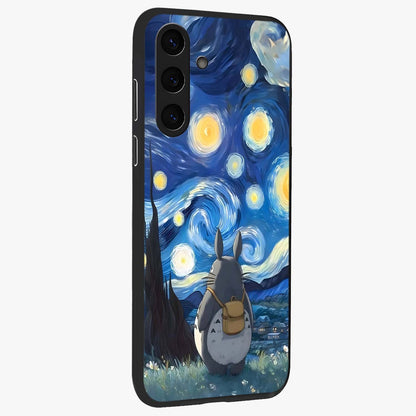 Totoro In Van Gogh Art Glass Case upright view showcasing creative character artwork with painterly artistic theme.