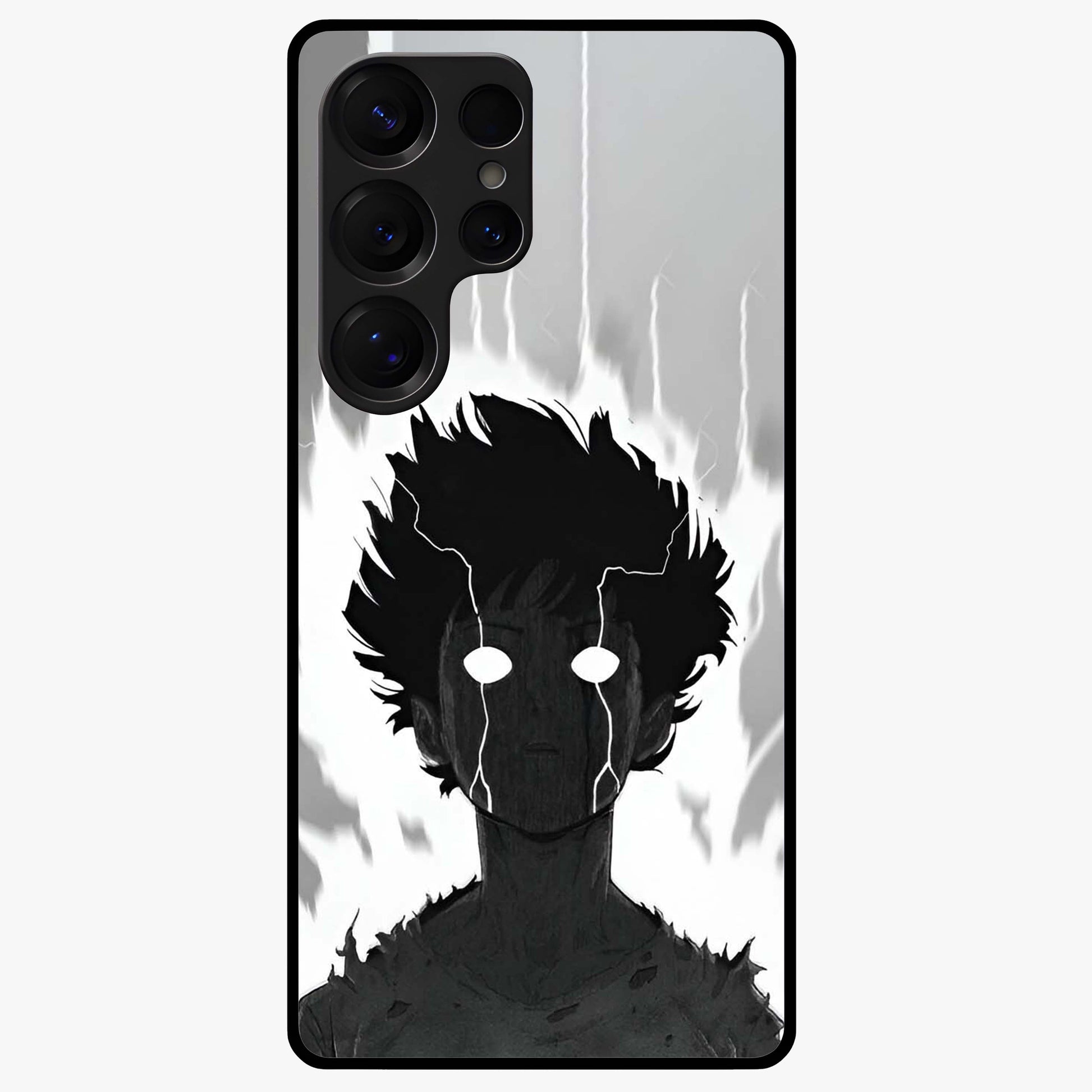 Awakened Inner Rage Glass Case showing flat back view with intense artistic artwork and glossy glass finish.