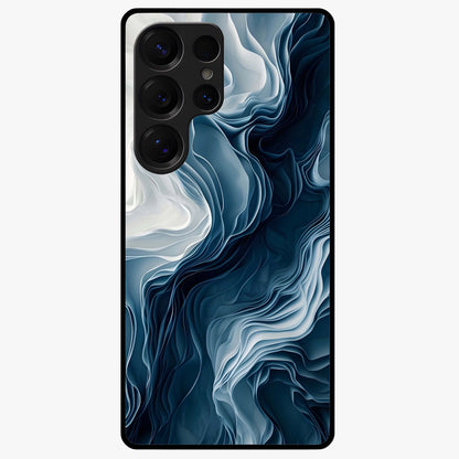 Ethereal Paper Marble Glass Case showing flat back view with soft marble paper texture artwork and glossy glass finish.