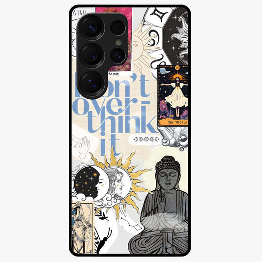 Ethereal Thoughts Glass Case showing flat back view with dreamy artistic artwork and glossy glass finish.
