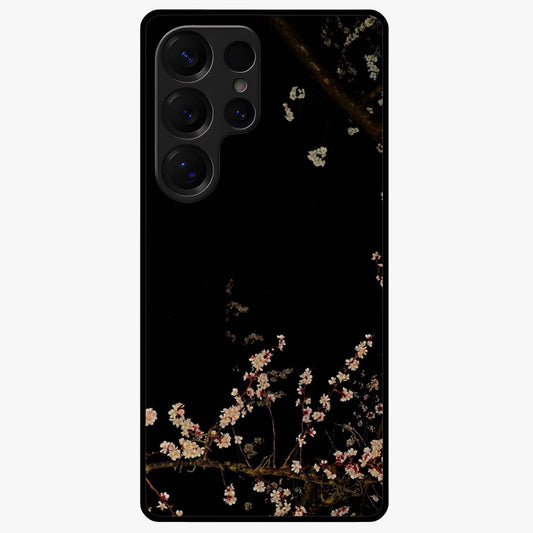 Petal Moon Light With Custom Name Glass Case showing flat back view with floral moonlight artwork and personalized name design.