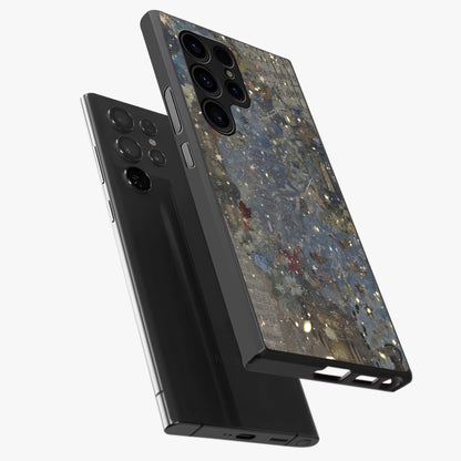 Aesthetic Astrolophia Glass Case displayed in angled mockup highlighting artistic aesthetic elements and smooth glass surface.