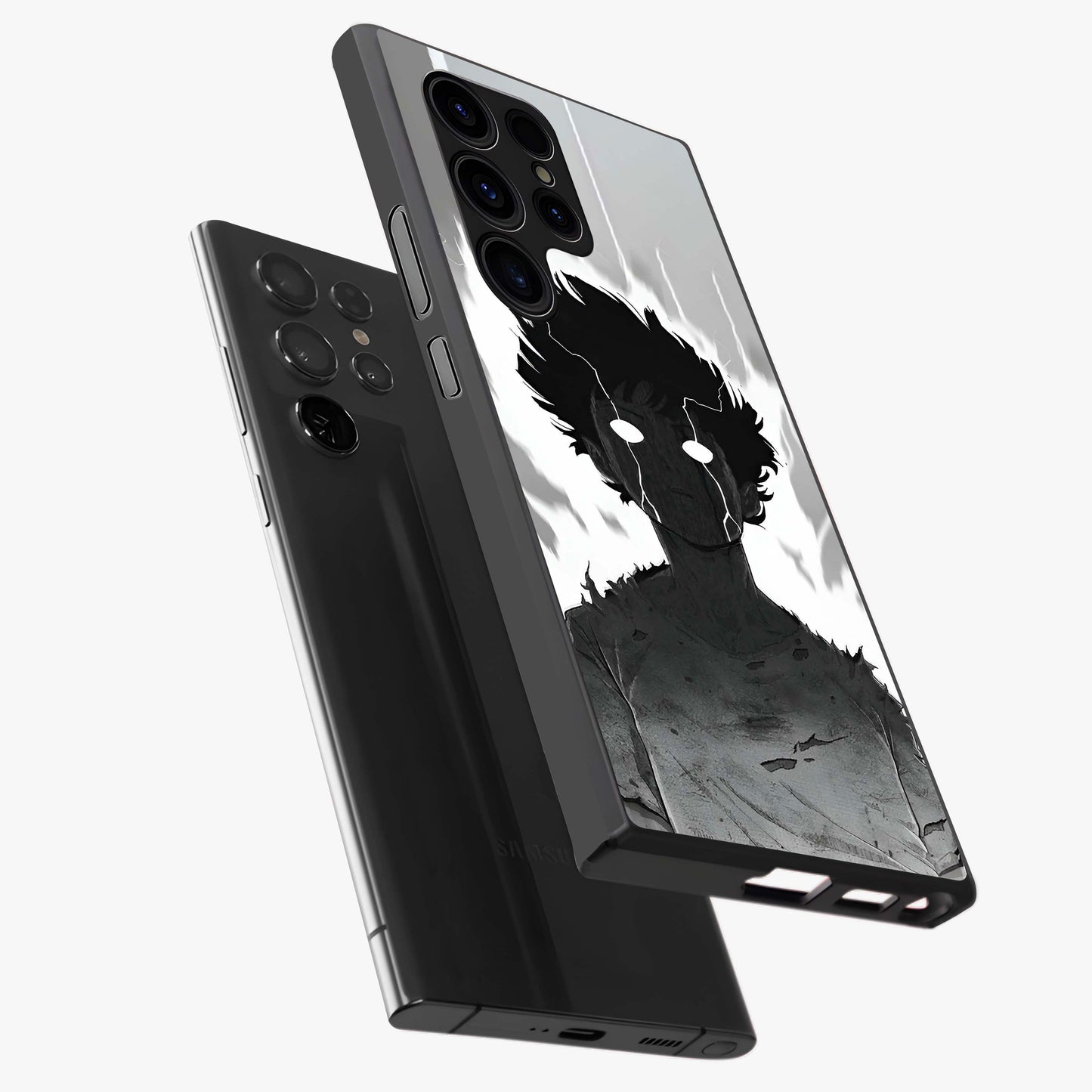 Awakened Inner Rage Glass Case displayed in angled mockup highlighting powerful graphic design and bold artistic theme.