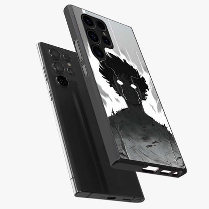 Awakened Inner Rage Glass Case displayed in angled mockup highlighting powerful graphic design and bold artistic theme.