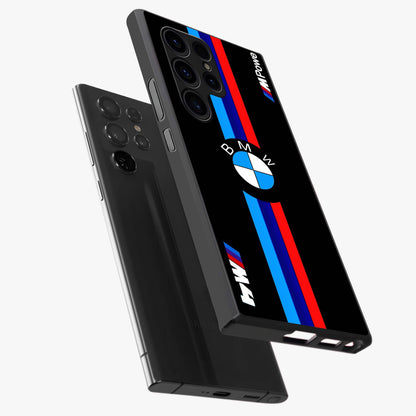Turbo BMW Beast Glass Case displayed in angled mockup highlighting sleek racing car design with bold automotive aesthetic.