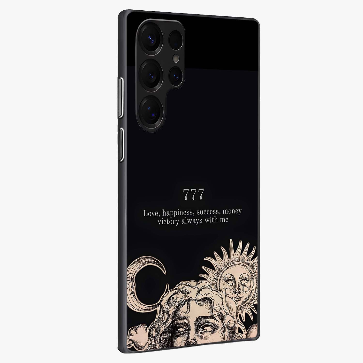 Mystic Victory Aura Glass Case upright view showcasing powerful victory themed artwork with spiritual energy vibe.