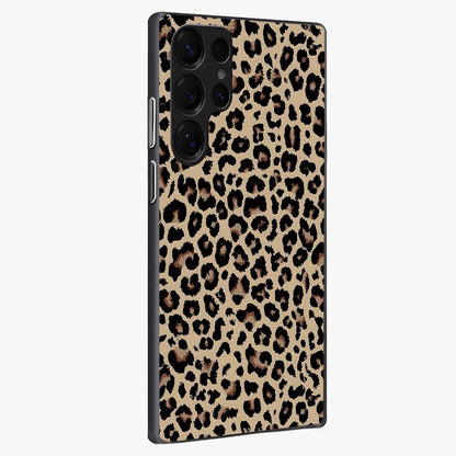 Savage Chic Pattern Glass Case upright view showcasing trendy decorative artwork with edgy fashion theme.