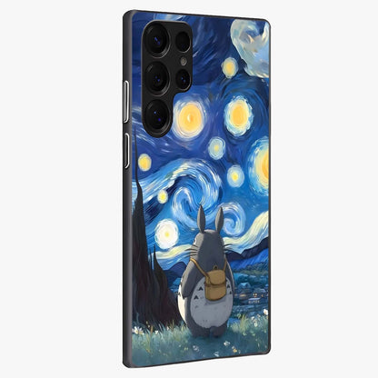 Totoro In Van Gogh Art Glass Case upright view showcasing creative character artwork with painterly artistic theme.