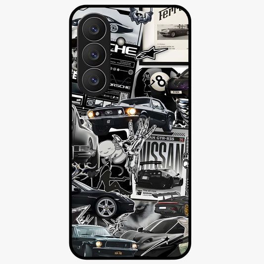 Aesthetic Dark Love Glass Case showing flat back view with dark romantic artwork and glossy glass finish.