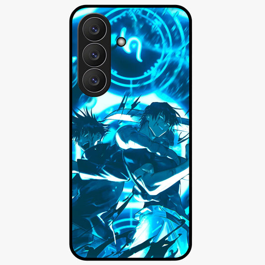 Cursed Energy Clash Glass Case showing flat back view with intense cursed energy artwork and glossy glass finish.