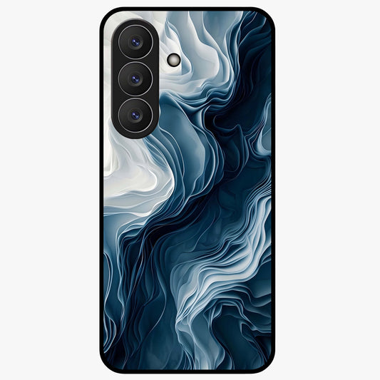 Ethereal Paper Marble Glass Case showing flat back view with soft marble paper texture artwork and glossy glass finish.