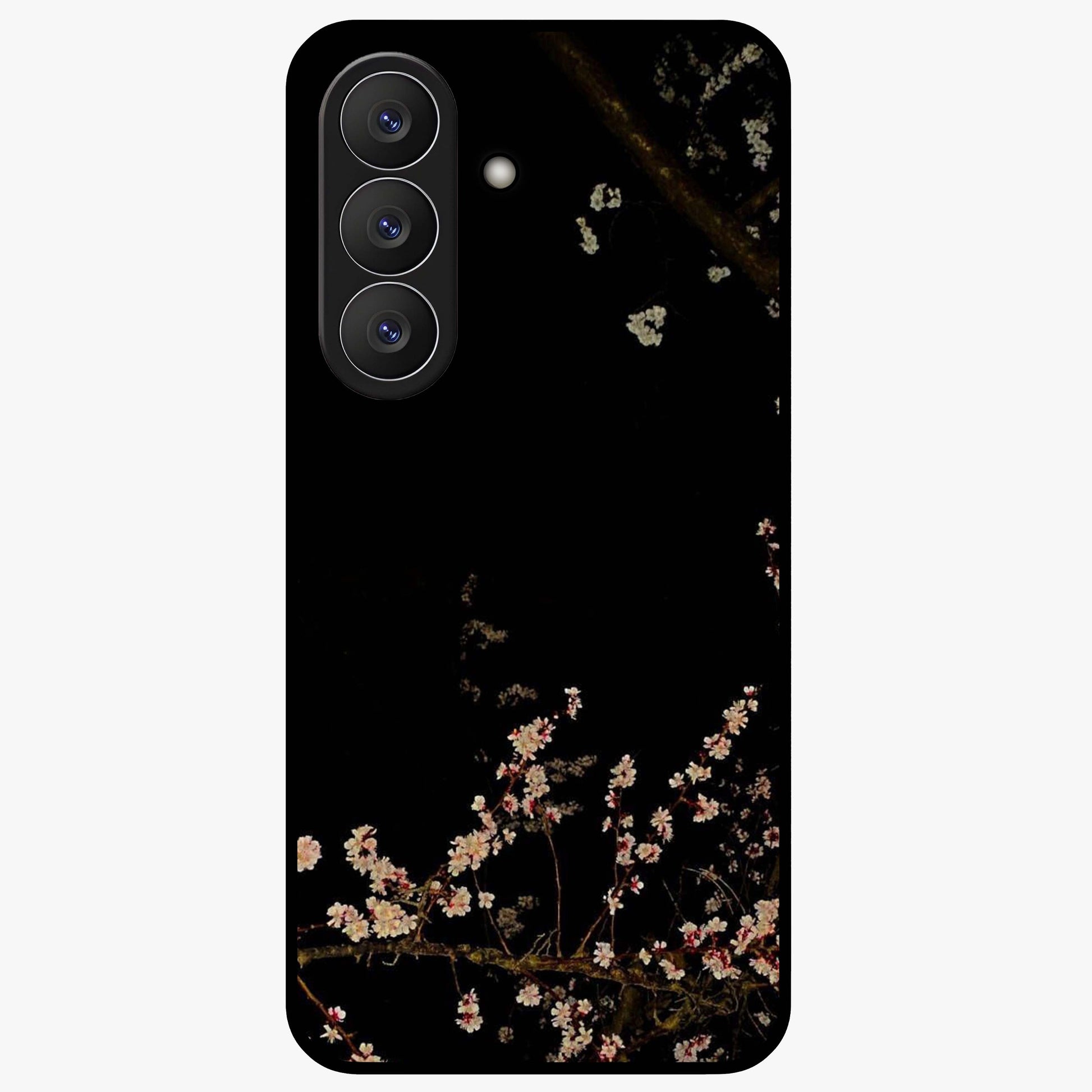 Petal Moon Light With Custom Name Glass Case showing flat back view with floral moonlight artwork and personalized name design.