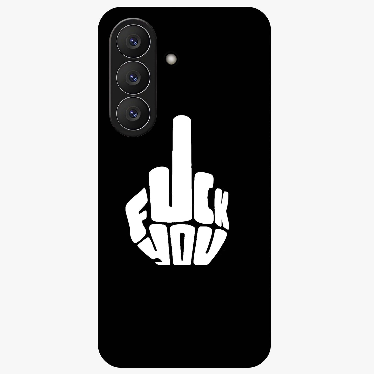 Rebel Mode On Glass Case showing flat back view with bold rebellious typography artwork and glossy glass finish.