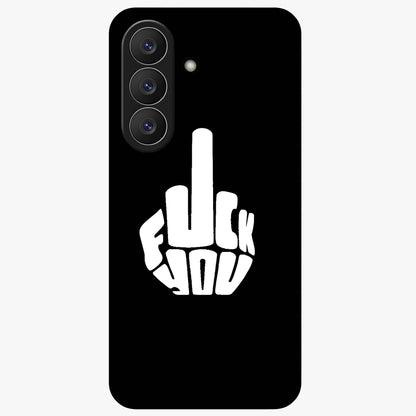 Rebel Mode On Glass Case showing flat back view with bold rebellious typography artwork and glossy glass finish.