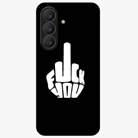 Rebel Mode On Glass Case showing flat back view with bold rebellious typography artwork and glossy glass finish.