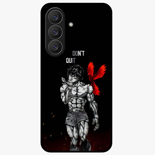 Rise Beyond Limits Glass Case showing flat back view with motivational typography artwork and glossy glass finish.