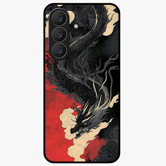 Shadow Dragon Fury Glass Case showing flat back view with fierce dragon artwork and glossy glass finish.
