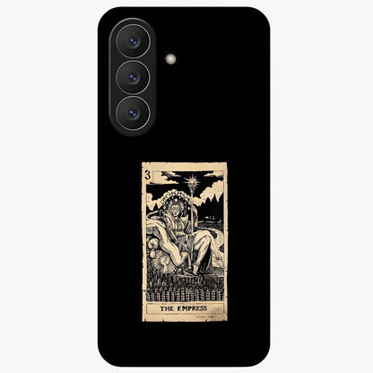 The Empress Glass Case showing flat back view with regal feminine artwork and glossy glass finish.