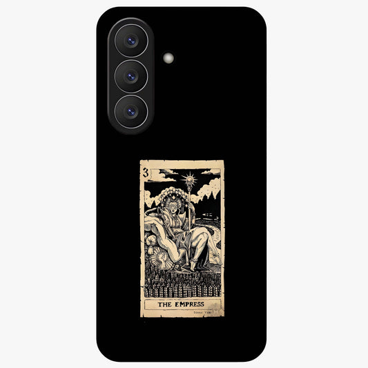 The Empress Glass Case showing flat back view with regal feminine artwork and glossy glass finish.