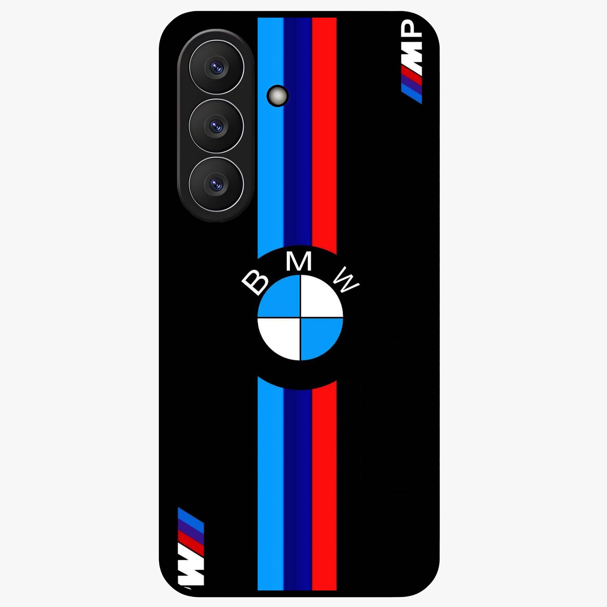 Turbo BMW Beast Glass Case showing flat back view with high performance sports car artwork and glossy glass finish.
