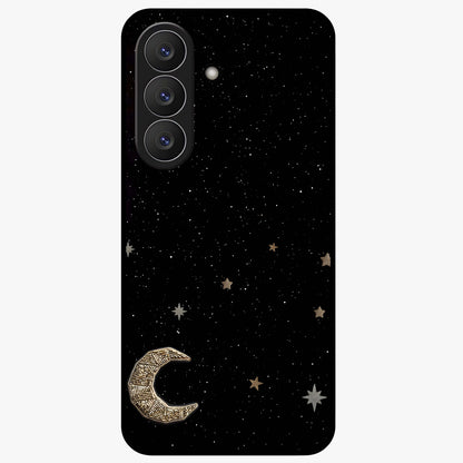 Twinkle Star With Half Moon Glass Case showing flat back view with star and half moon artwork and glossy glass finish.