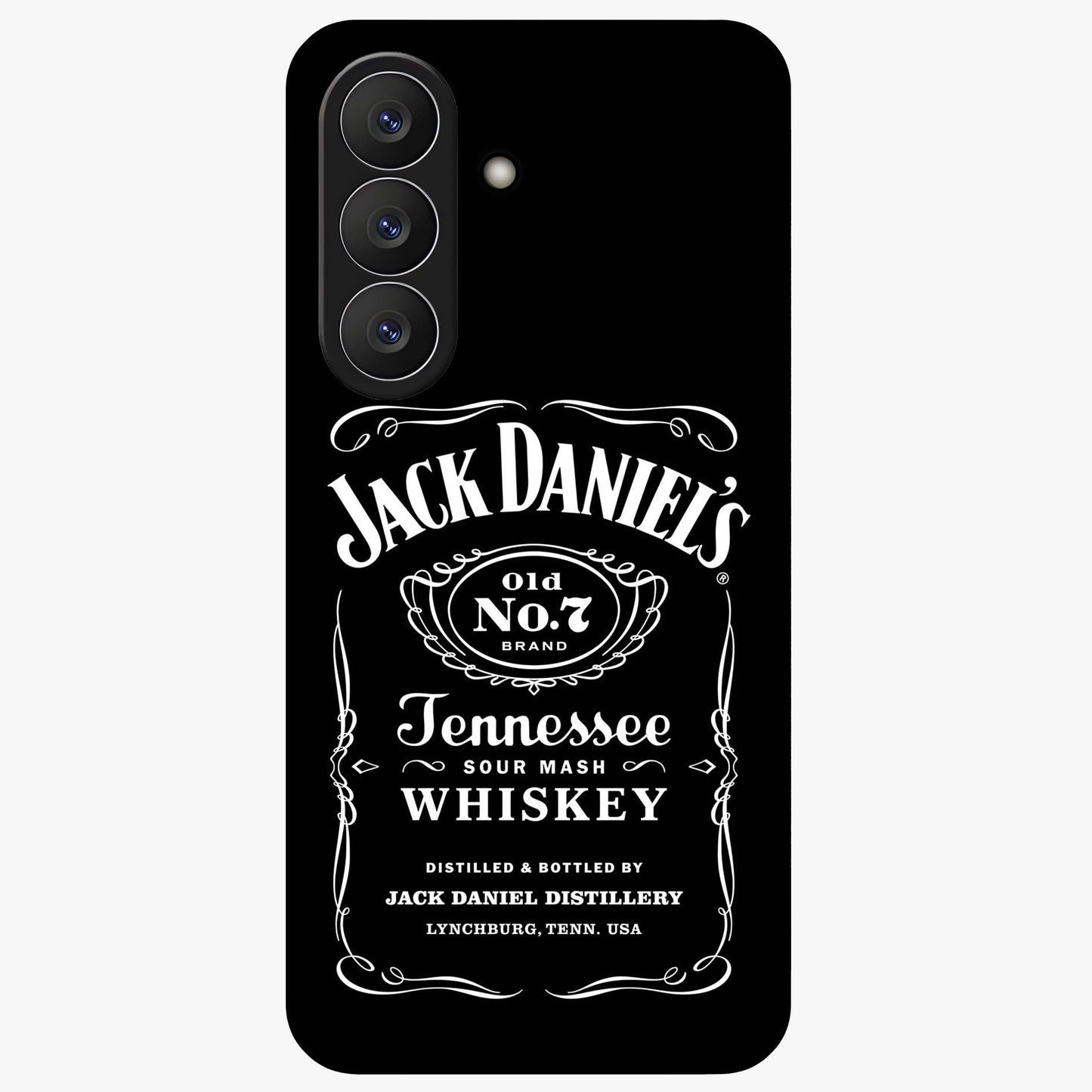 Vintage Whiskey Heritage Glass Case showing flat back view with classic whiskey inspired artwork and glossy glass finish.
