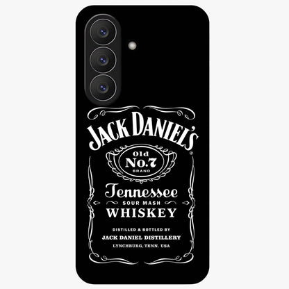 Vintage Whiskey Heritage Glass Case showing flat back view with classic whiskey inspired artwork and glossy glass finish.